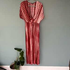 Shein Tie-dye Red Bathing Suit Cover Size Medium